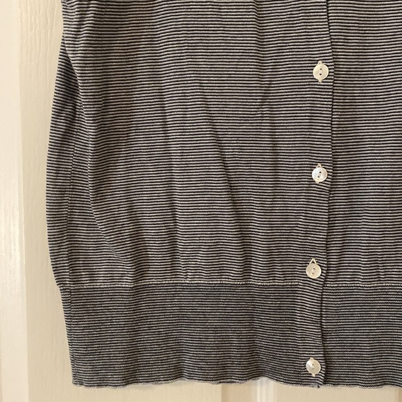 Theory | Sleeveless Striped Vest Top | Blue and White Stripes | Size Small - Picture 3 of 6